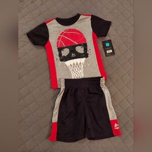 RBX Red and Black Kids Shirt and Shorts Set